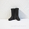 Resin Rain Boots Model, Micro Landscape Dollhouse Accessories, Pretending Prop Decorations, Black, 34x27x9mm, Inner Diameter: 13mm