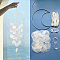 DIY Wind Chime Hanging Pendant Decoration Making Kit, Including Bamboo Rings, Shell Pendants, Cotton and Elastic Threads, White, 550x150mm