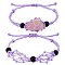 Adjustable Braided Nylon Cord Macrame Pouch Bracelet Making, with Glass Beads, Lilac, Inner Diameter: 1-7/8~3-1/4 inch(4.7~8.4cm), 2 styles, 1pc/style, 2pcs/set