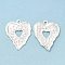 Brass Pendants, Cadmium Free & Lead Free, Textured, Heart Charm, 925 Sterling Silver Plated, 26.5x22x1.5mm, Hole: 1.6mm