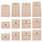 AHADERMAKER 12Pcs 4 Styles Portable Felt Card Cover Bag, with Iron Snap Button, Rectangle, Tan, 7.6~11.7x8.8~10.3cm, 3pcs/style