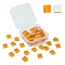 60Pcs Transparent Glass Cabochons, Square, Dark Orange, 9.8x9.8x4mm