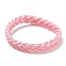 Sparkling Plastic Cord Braided Stretch Bracelets, Pink, Inner Diameter: 2-3/8 inch(6.1cm)