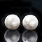 Compressed Cotton Pearl Beads, Eco-Friendly, Dyed, Round, White, 6mm, Hole: 1.2mm