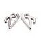 Platinum Plated Alloy Letter Pendants, Rack Plating, Cadmium Free & Lead Free, Letter.V, 13x8x2mm, Hole: 1.5mm