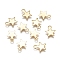 304 Stainless Steel Charms, Star, Real 24k Gold Plated, 8.4~9x7x0.6~0.7mm, Hole: 1.2mm