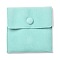 Square Velvet Jewelry Bags, with Snap Fastener, Turquoise, 10x10x1cm