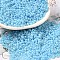 Baking Paint Glass Seed Beads, Donut, Sky Blue, 8/0, 2.5~3x1~1.5mm, Hole: 1~1.2mm, about 40909pcs/1pound