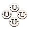 Unfinished Natural Poplar Wood Links Connectors, Laser Cut, Flat Round with Word, Letter.U, 19.5x2.5mm, Hole: 2mm