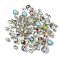 114Pcs Transparent Electroplate Glass Beads, Faceted, Mixed Shapes, Teal, 5.5~8x5.5~8x4~6mm, Hole: 1.2~1.6mm