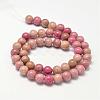 Round Natural Rhodonite Beads Strands G-K092-8mm-2