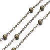 Brass Flat Oval Cable Chains X-CHC018Y-AB-2