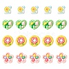 20Pcs 4 Styles Opaque Flower Resin Cabochons RESI-FS0001-55-1