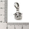 Rack Plating Alloy Pink Enamel European Dangle Charms PALLOY-A009-09AS-3