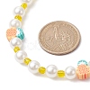 Fruit Polymer Clay & Glass Seed & Acrylic Pearl Beaded Necklace NJEW-JN04582-03-3