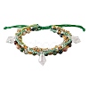 Sparkling Glass Seed Beads 5 Layered Anklet AJEW-SW00006-01-1