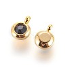 304 Stainless Steel Rhinestone Charms STAS-P237-10G-06-2