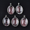 Transparent Glass Oval Pendants GLAA-S199-005-1