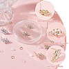 6 Pairs 2 Colors Brass Grass Shape Stud Earring Findings KK-CN0001-91-3
