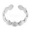 304 Stainless Steel Shell Wrap Open Cuff Ring for Women RJEW-N038-100P-2