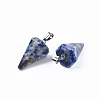 Cone/Spike/Pendulum Natural Blue Spot Jasper Pendants G-R278-76-2