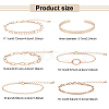6Pcs 6 Style Alloy Paperclip & Cable & Figaro Chain Bracelets Set BJEW-AN0001-09-2