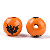 Halloween Theme Wood European Beads WOOD-N016-04I-2