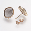 Brass Micro Pave Cubic Zirconia Stud Earring Findings ZIRC-G123-02C-B-2