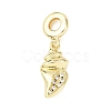 Brass Micro Pave Clear Cubic Zirconia Sea Animal European Dangle Charms KK-B159-04G-04-1