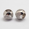 Brass Micro Pave Cubic Zirconia Beads ZIRC-D113-44-FF-2