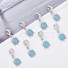 20Pcs Alloy Cadet Blue Enamel European Dangle Charms MPDL-DC0001-02-3