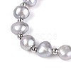 Adjustable Pearl and Brass Beaded Slider Bracelets BJEW-T022-15B-3