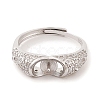 925 Sterling Silver Micro Pave Cubic Zirconia Design Ring Mounts Fittings with Pearl Seat STER-B003-13P-2