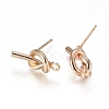 Rack Plating Brass Stud Earring Findings KK-L198-006LG-2