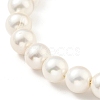 Shell Pearl Beaded Slider Bracelet with Brass Snake Chain BJEW-B066-01B-02-2
