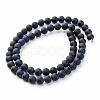 Grade A Natural Black Agate Beads Strands G447-3-2