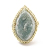 Natural Amazonite Horse Eye Wrapped Adjustable Ring G-D458-03G-08-RS-2