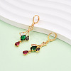 Brass Micro Pave Cubic Zirconia Leverback Earrings EJEW-N058-03G-1