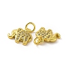 Brass Micro Pave Clear Cubic Zirconia Pendants KK-E068-VF057-3