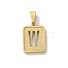 304 Stainless Steel Alphabet Pendants STAS-S152-01G-W-1