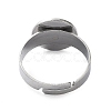 Non-Tarnish Adjustable 304 Stainless Steel Finger Rings Components STAS-F149-21P-D-3