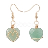 Gemstone Heart Dangle Earrings EJEW-JE04965-5