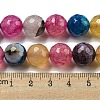 Faceted Natural Dragon Veins Agate Beads Strands G-F447-12mm-P06-5