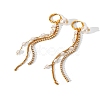 304 Stainless Steel Pave Clear Cubic Zirconia Hoop Earrings WG6C0B9-01-6