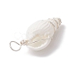 Natural Trumpet Shell Copper Wire Wrapped Pendants PALLOY-JF02683-02-4