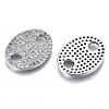 Brass Micro Pave Clear Cubic Zirconia Links Connectors KK-S061-87P-NR-2