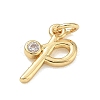 Brass Micro Pave Clear Cubic Zirconia Charms KK-D289-66G-P-2