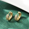 Brass Micro Pave Clear Cubic Zirconia Hoop Earrings EJEW-S277-09G-A-1