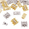 20Pcs 4 Style Brass Filigree Box Clasps KK-PJ0001-15-1