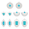 10Pcs 5 Styles Dyed Synthetic Turquoise Pendants STAS-TA0006-20-1